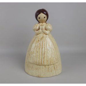 Vintage Ceramic Primitive Corn Husk Doll Girl Kitchen Sponge Holder Authentic Fa